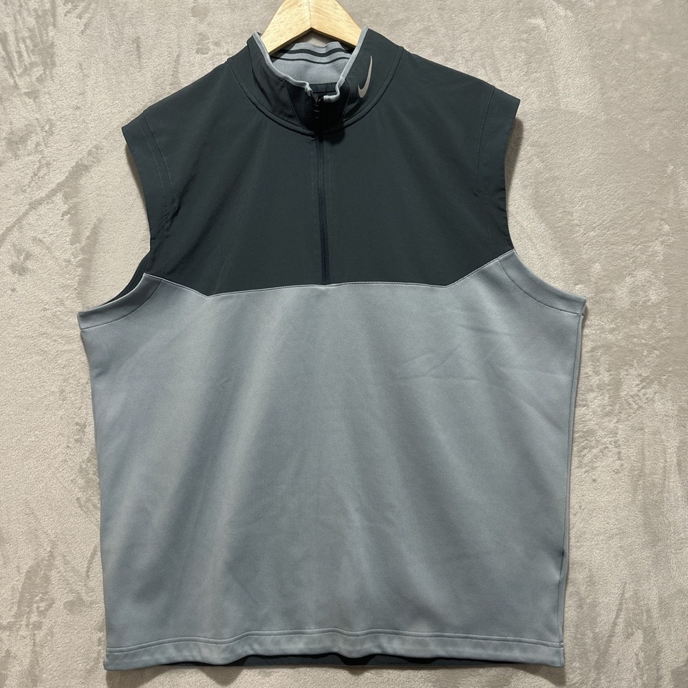 Nike Golf Tour Performance Vest Men's Size XL Gray 1/4 Zip Dri-Fit